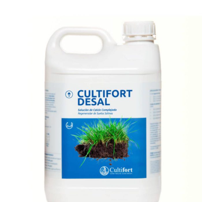 Desal- Culifort- Liquid- Fertilizer- Spain ویژگی كود مايع دسال کالیفورت اسپانیا: بسته بندی: كود مايع دسال در گالن 5 لیتری بسته بندی میشود. حاوی اسیدهای لینگوسولفونیک، پلی فنولها و اسیدهای پلی کربوکسیلیک بعنوان عوامل کلات کننده عنصصر کلسیم چایگزینی ایده ال عنر کلسیم ( عامل شوری خاک) و کاهش قابل توجه شوری خاک تسهیل جذب عناصر غذایی موجود در خاک توس ریشه گیاه برطرف کننده علایم کمبود کلسی در گیاه مزایای استفاده از کود کلسیم: كود مايع دسال کالیفورت اسپانیا